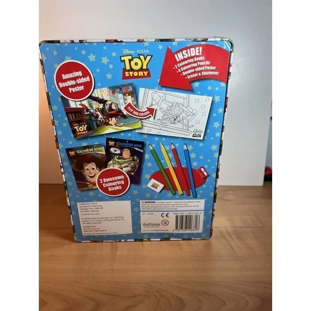 Disney Pixar Toy Story Travel Tin Coloring Books, Pencils, Poster Set